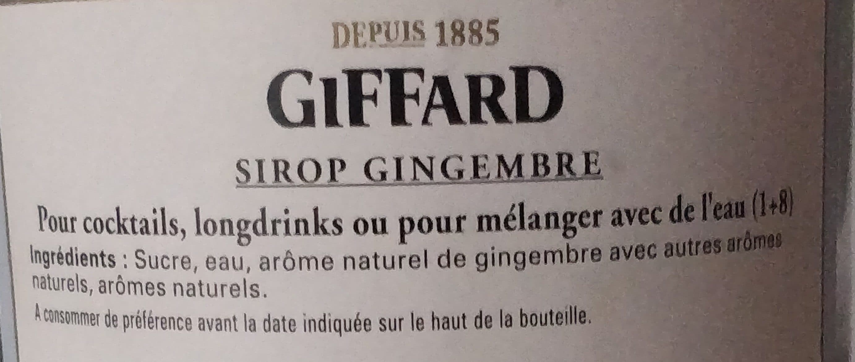 Giffard Giffard Ginger syrup packshot