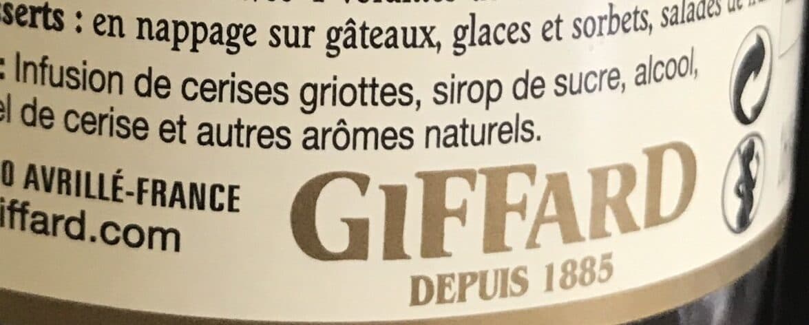 Giffard Creme Cerises 16D packshot