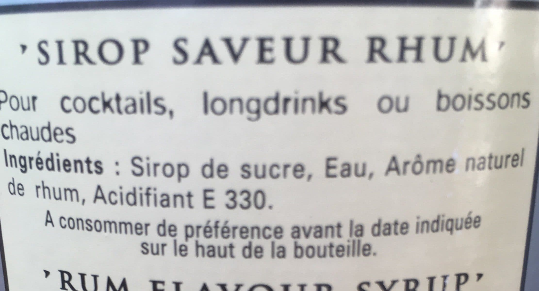Giffard 1L Sirop Saveur Rhum Giffard packshot