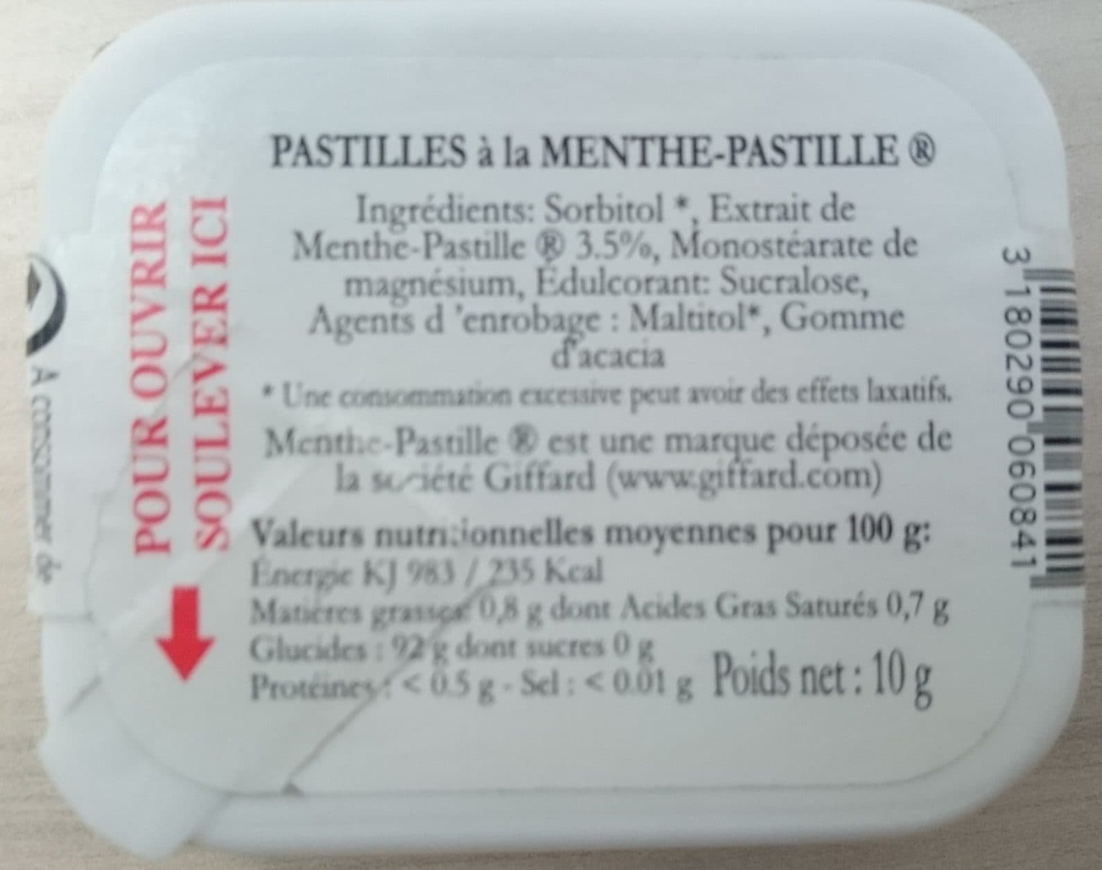Giffard Pastilles à la Menthe-Pastille packshot