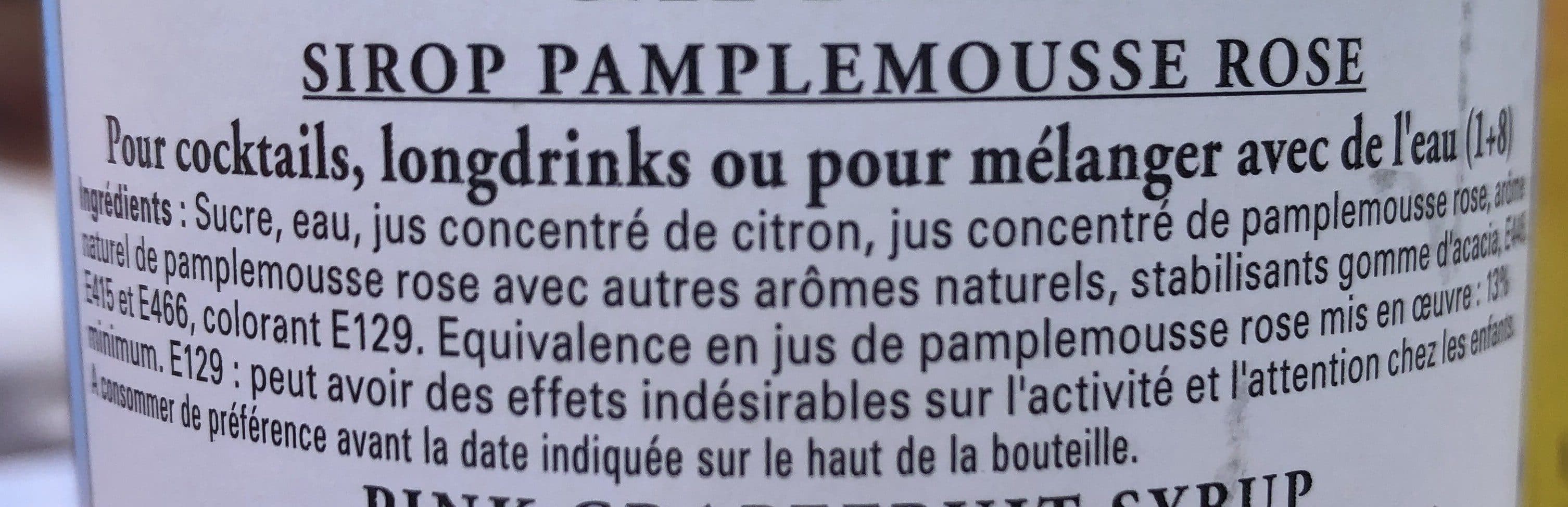 Giffard Sirop - Pamplemousse Rose - Pur Sucre packshot