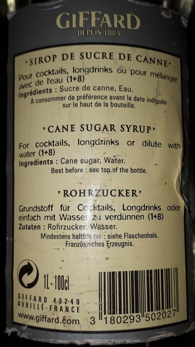 Giffard Sirop Sucre de Canne Giffard 1,00 L packshot