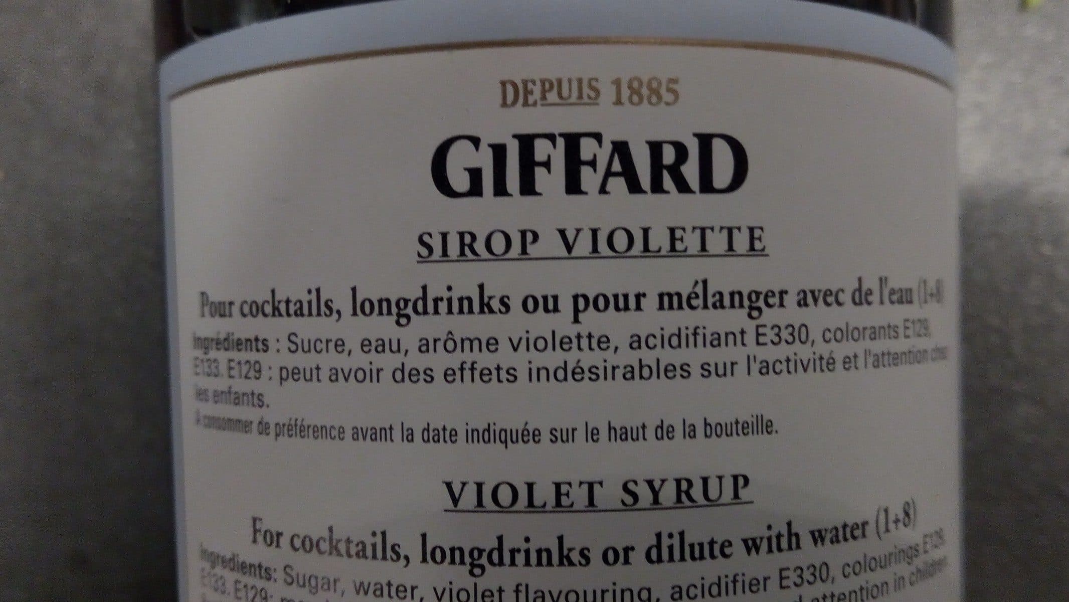 Giffard Giffard Violete syrup packshot