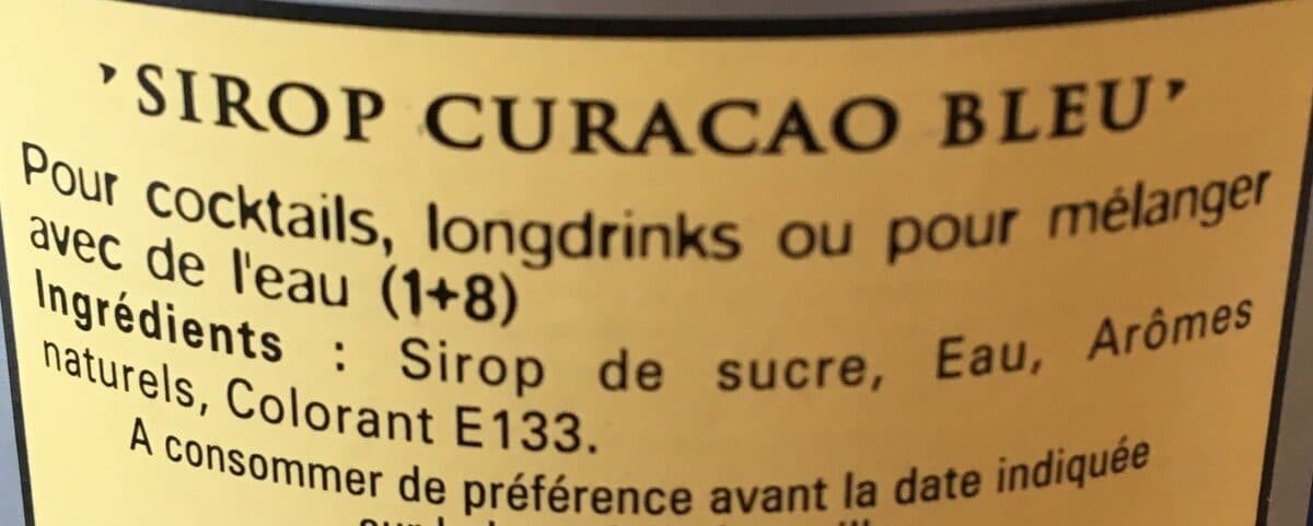 Open Food Facts Giffard blue curacao syrup packshot