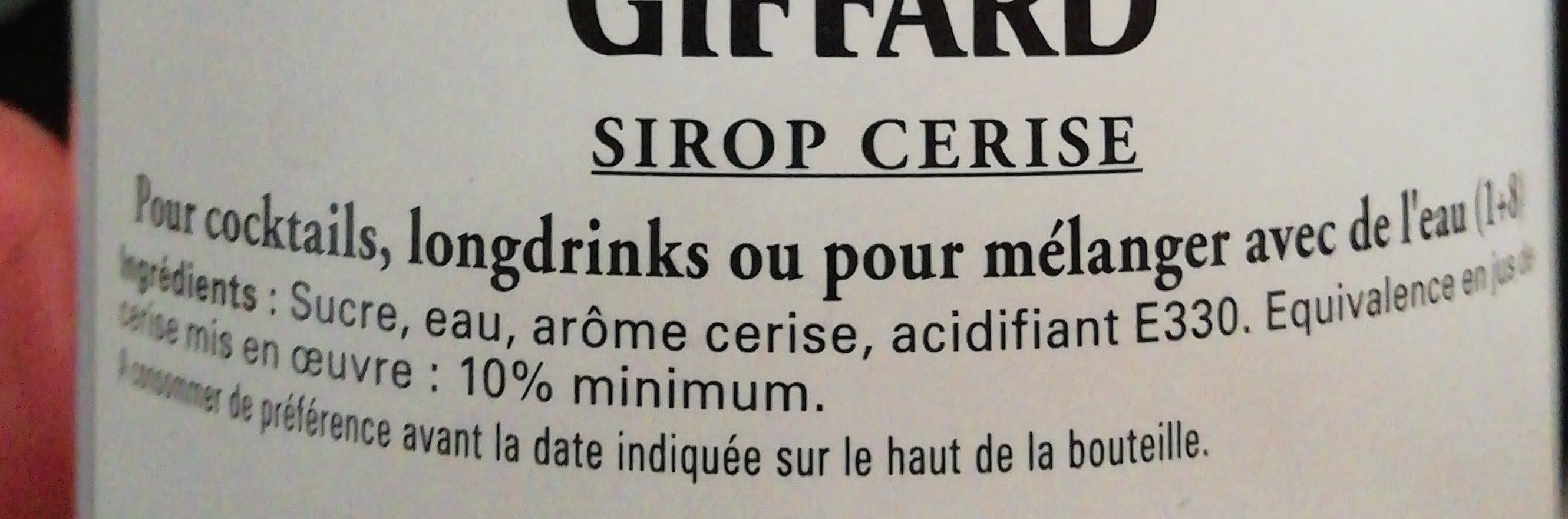 Giffard 1L Sirop Cerise packshot