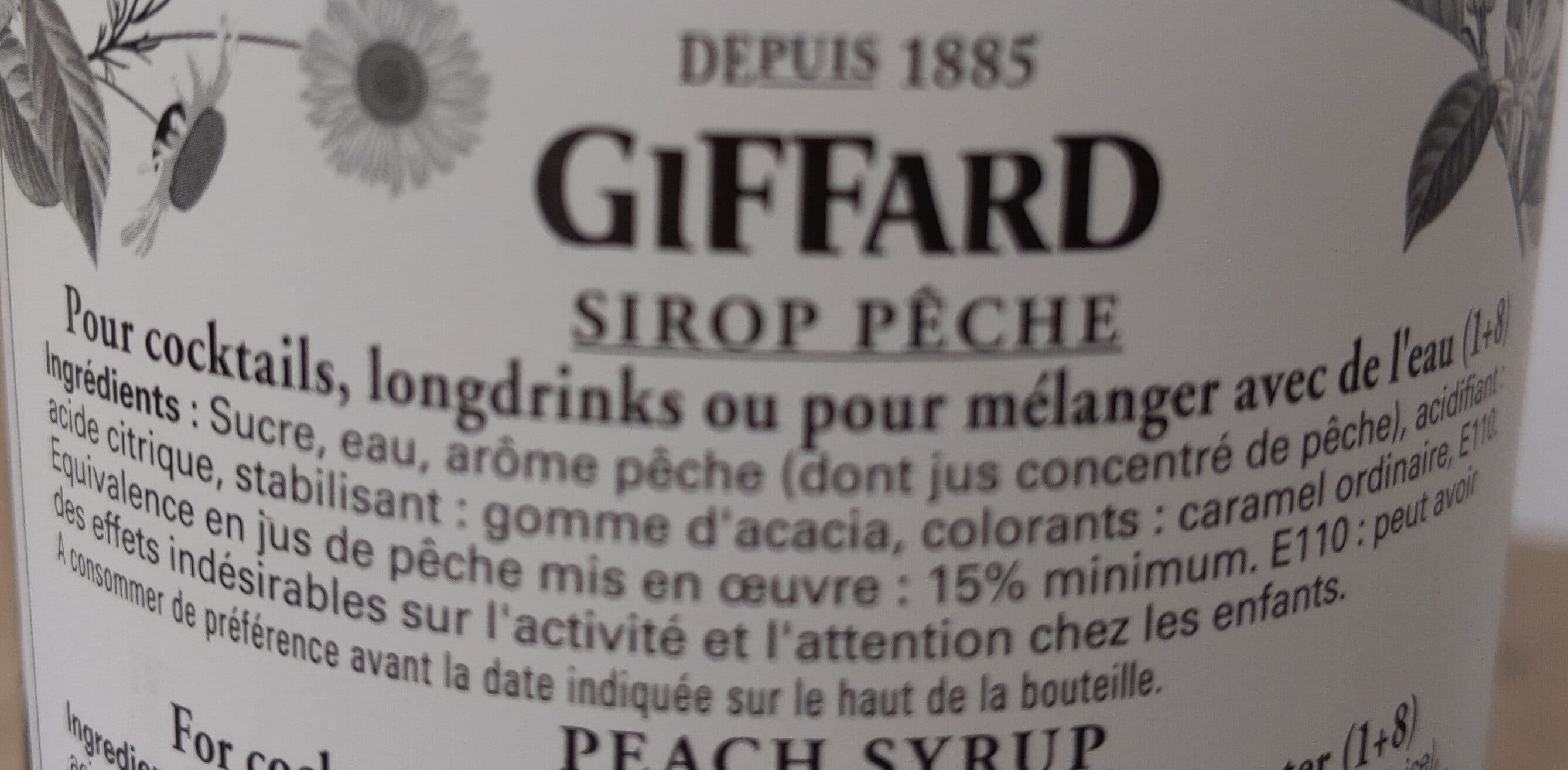 Giffard 1L Sirop Peche Giffard packshot