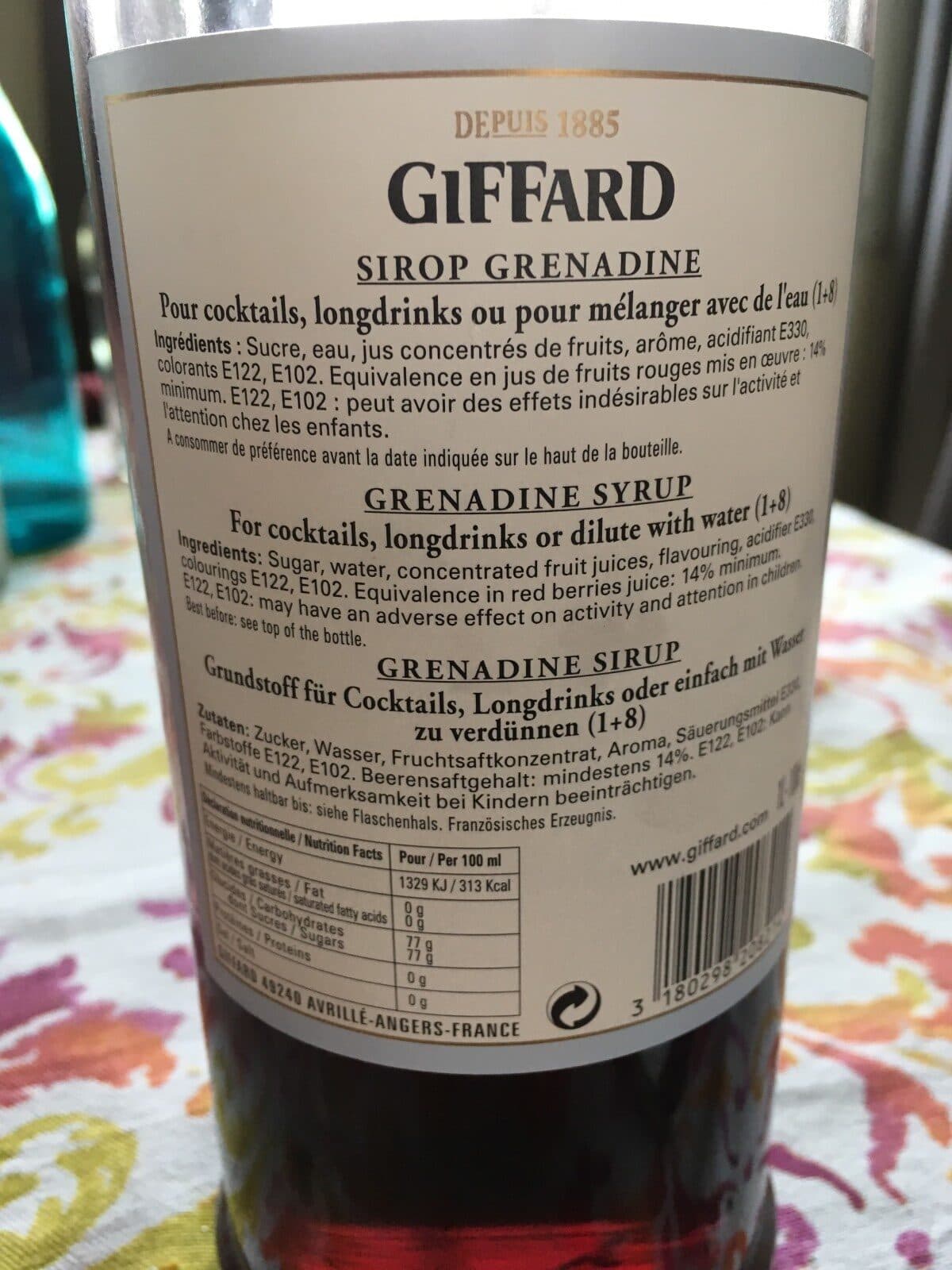Giffard Giffard grenadine syrup packshot