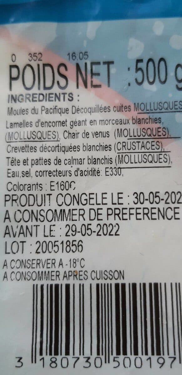 Open Food Facts Cocktail de fruit de mer packshot