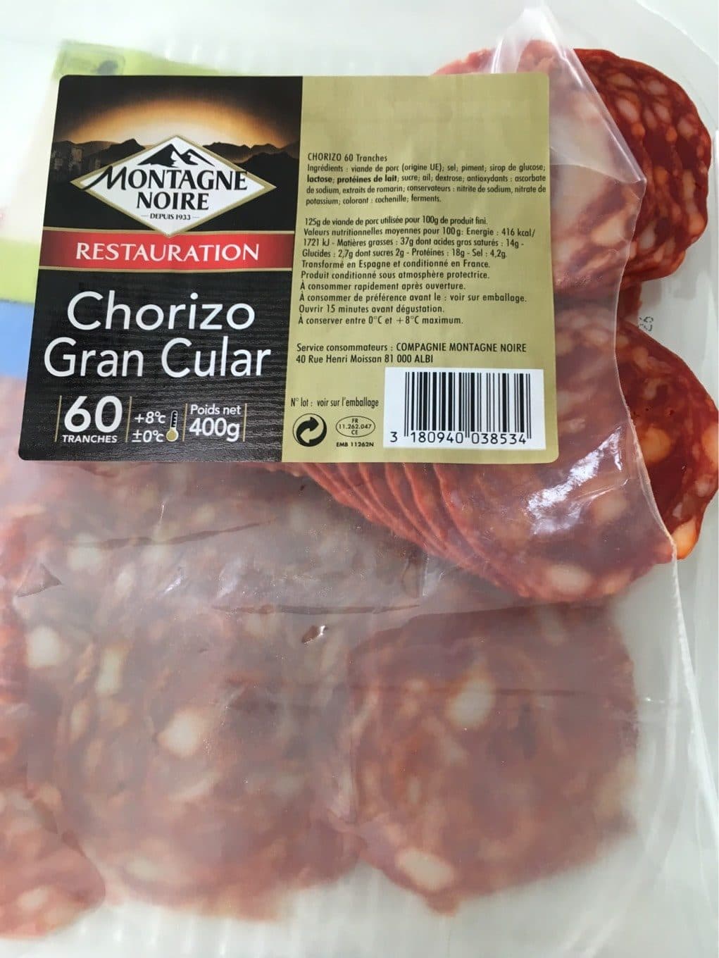 Montagne Noire Chorizo gran cular packshot