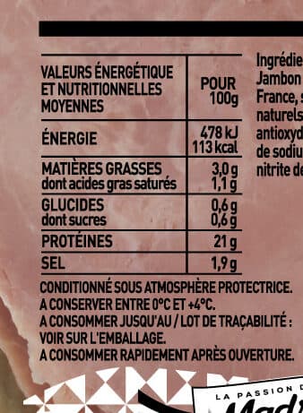 Madrange Jambon Cuit Supérieur Sans Couenne VPF 2tr packshot