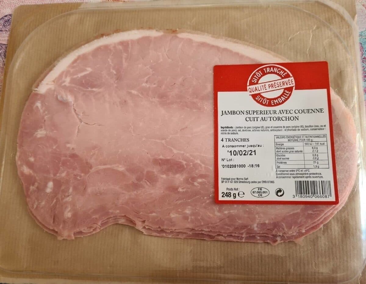 Open Food Facts Jambon supérieur à couenne cuit au torchon packshot