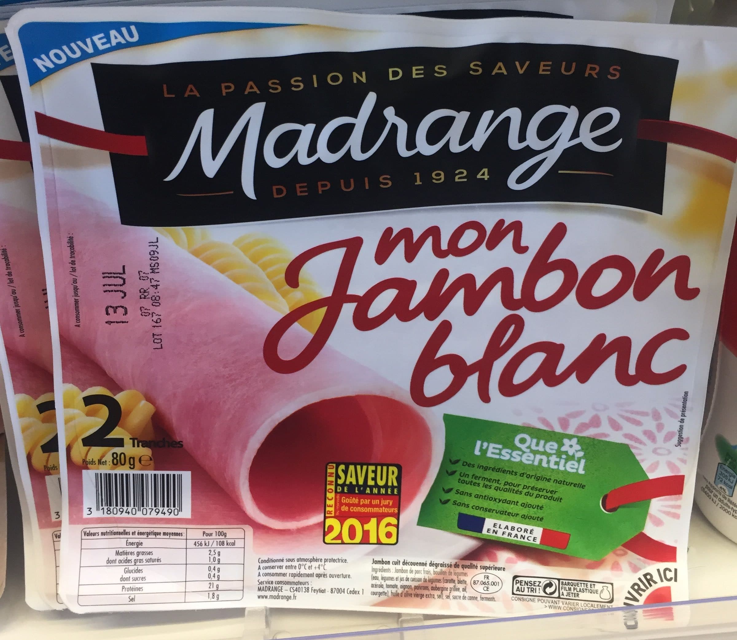 Madrange Mon Jambon Blanc packshot