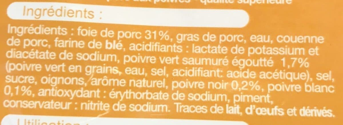 Open Food Facts Paté aux 3 poivres packshot