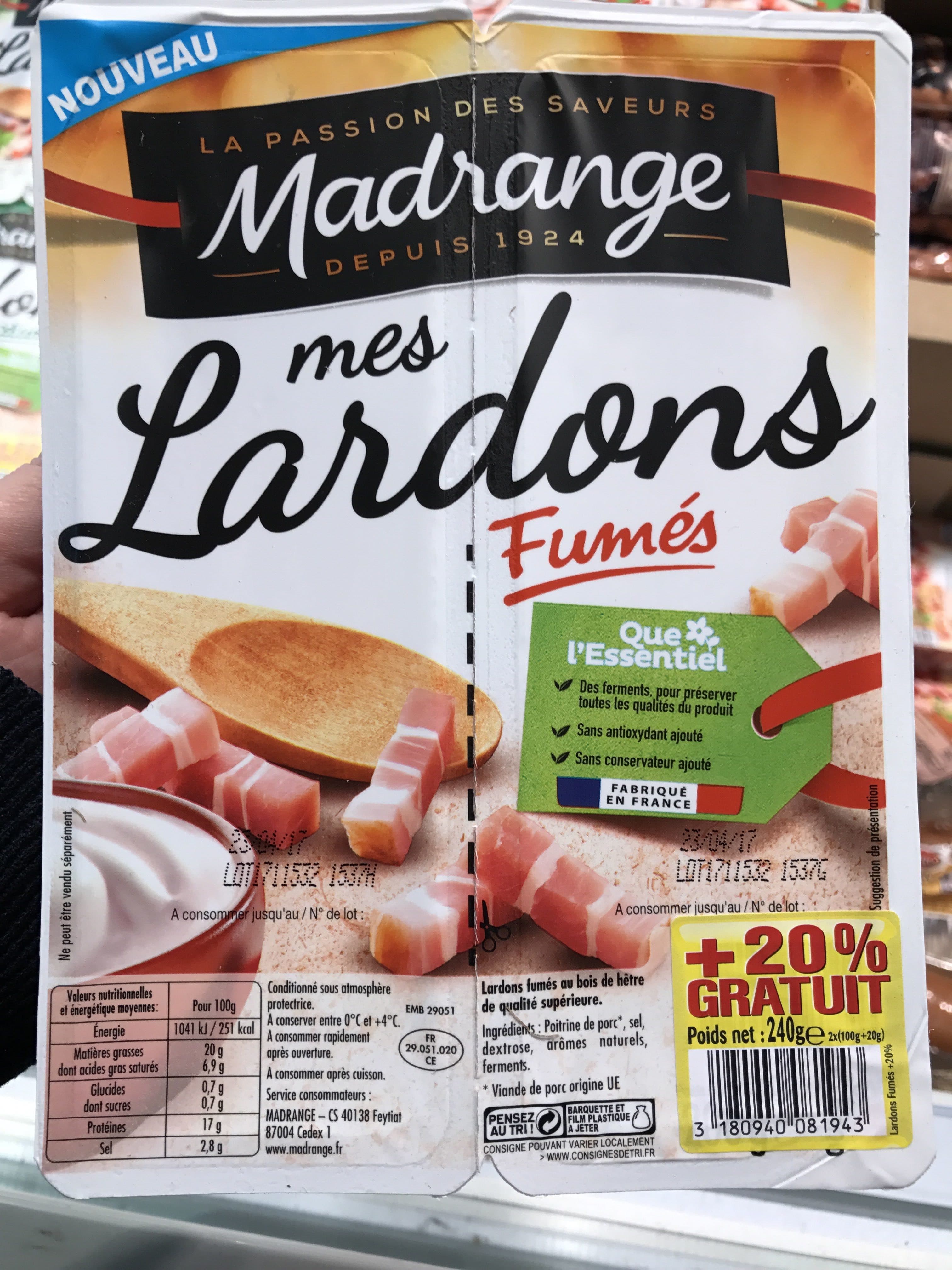 Madrange Mes Lardons fumés (+20% gratuit) packshot