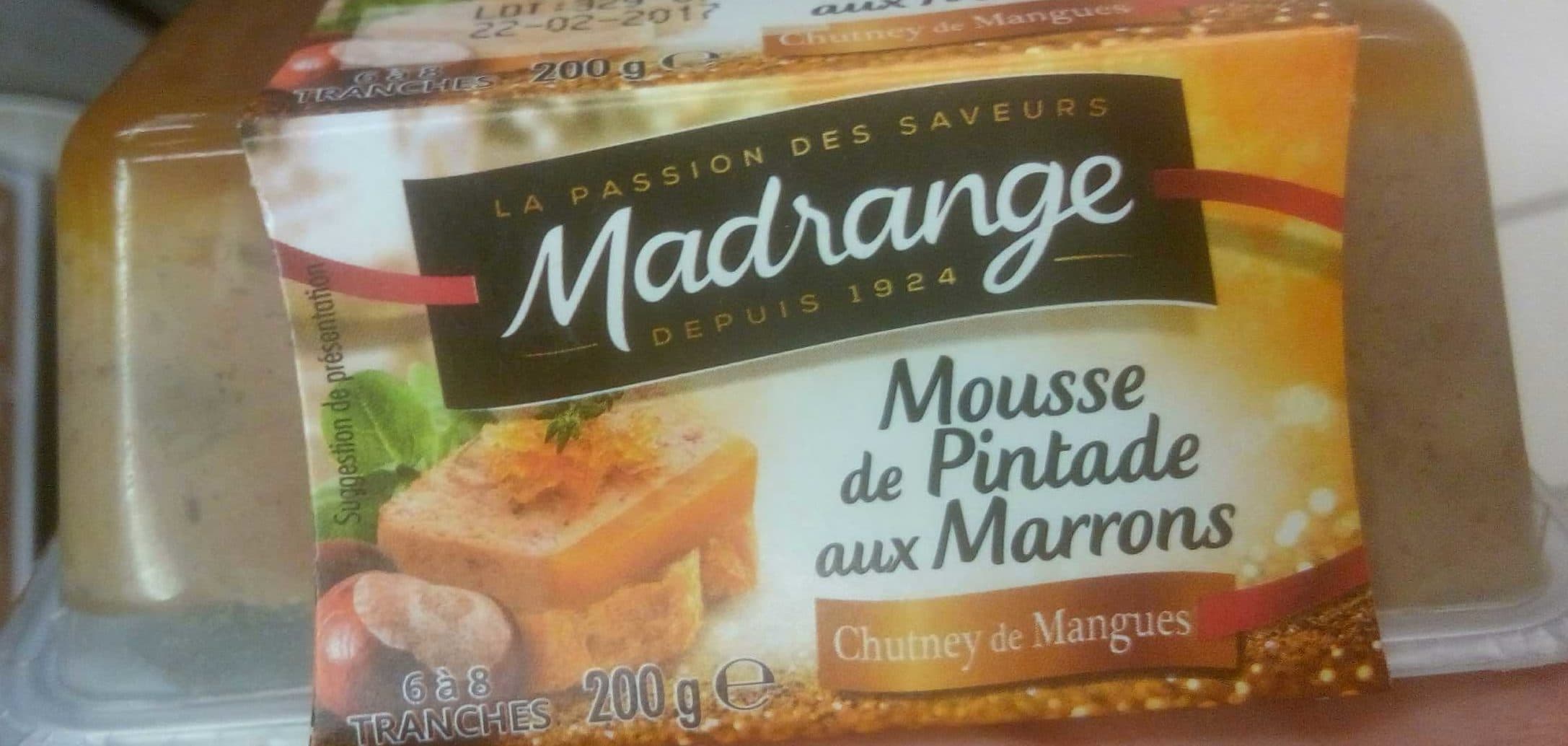 Madrange Mousse de Pintade aux Marrons Chutney de Mangues packshot