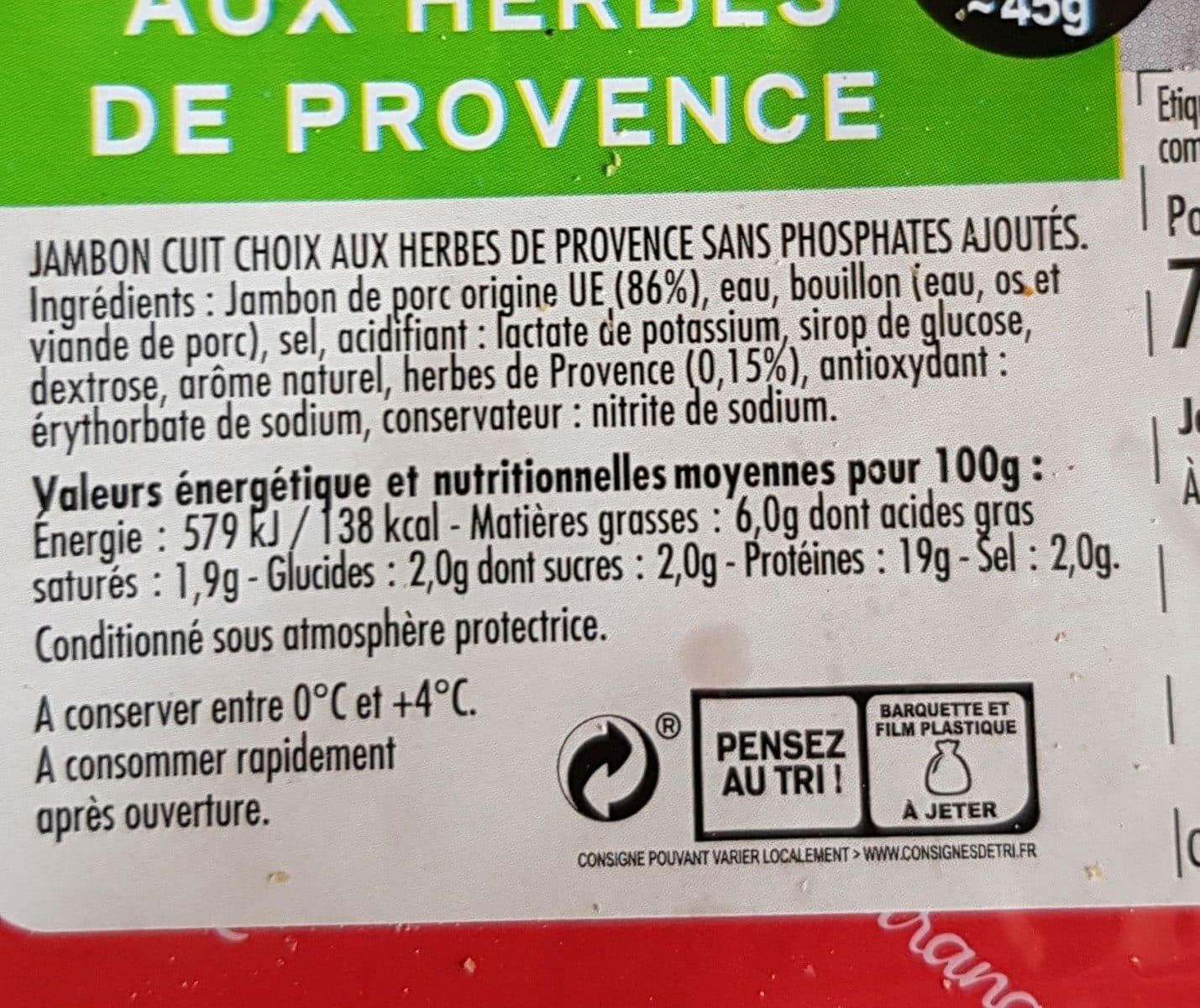 Open Food Facts Jambon aux herbes packshot