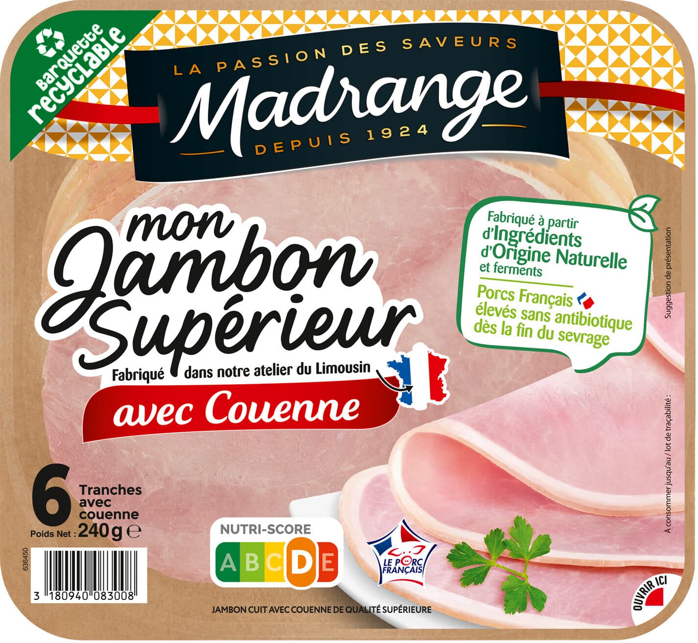 Madrange Mon Jambon Supérieur avec couenne 6tr packshot
