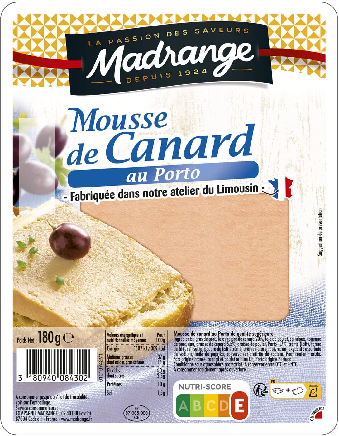 Madrange Mousse canard au Porto packshot