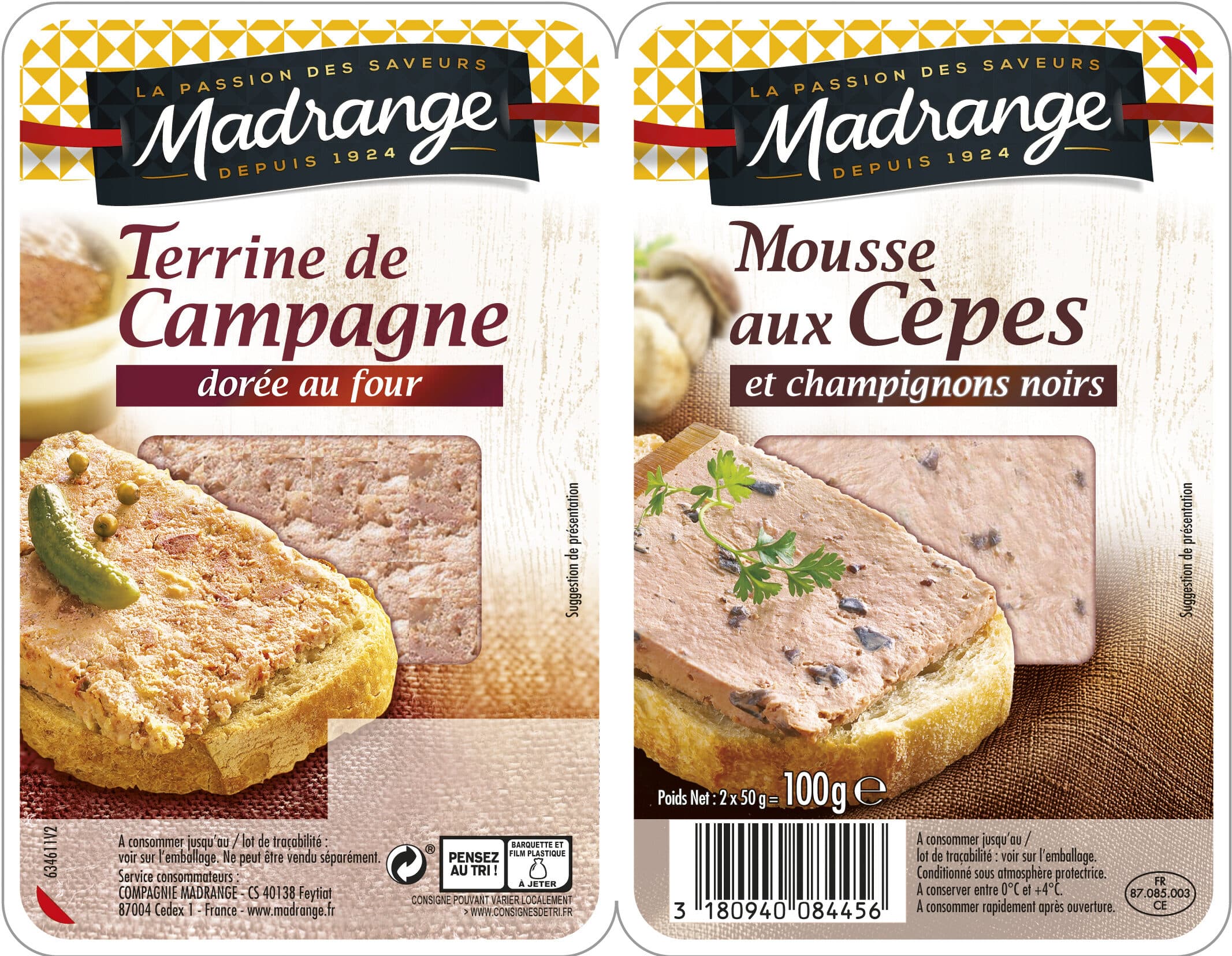 Madrange Duo Terrine de campagne et Mousse aux cèpes packshot
