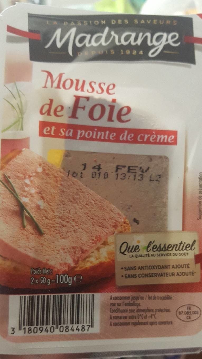 Madrange Mousse de foie et sa pointe de crème packshot