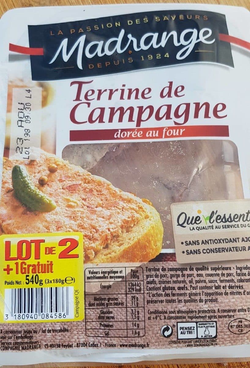 Madrange Terrine de campagne dorée au four packshot