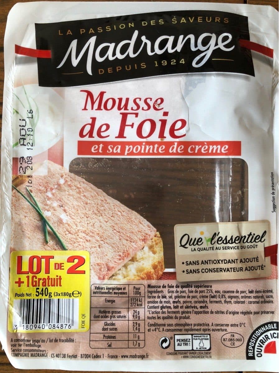 Madrange Mousse de foie et sa pointe de crème packshot