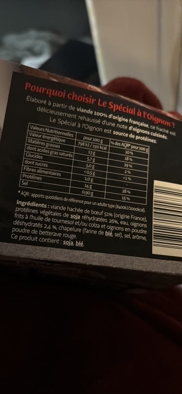 Charal Le Spécial à l'Oignon packshot
