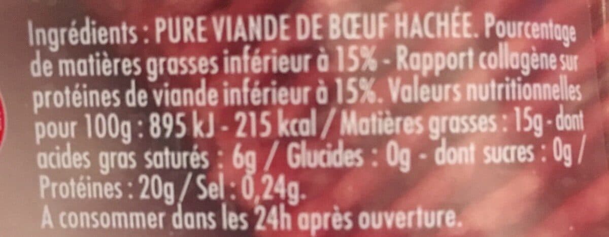 Charal Steak Haché Pur Boeuf 15% packshot