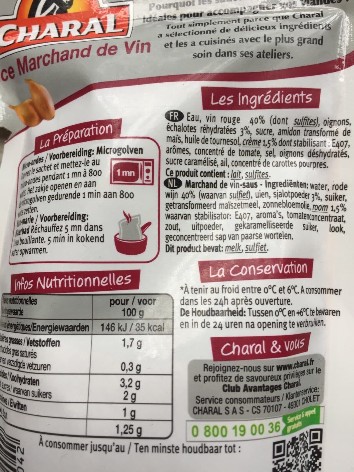 Charal Sauce Marchand De Vin Charal, packshot