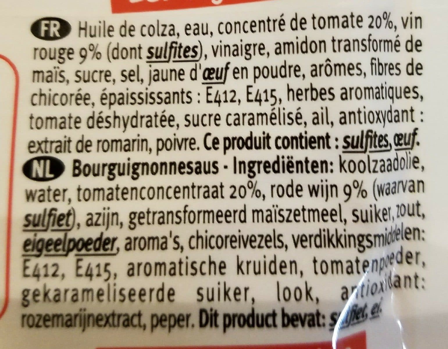 Open Food Facts Sauce Bourguignonne, Le Sachet De packshot