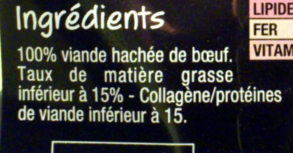 Charal Steaks hachés pur bœuf 15%MG packshot