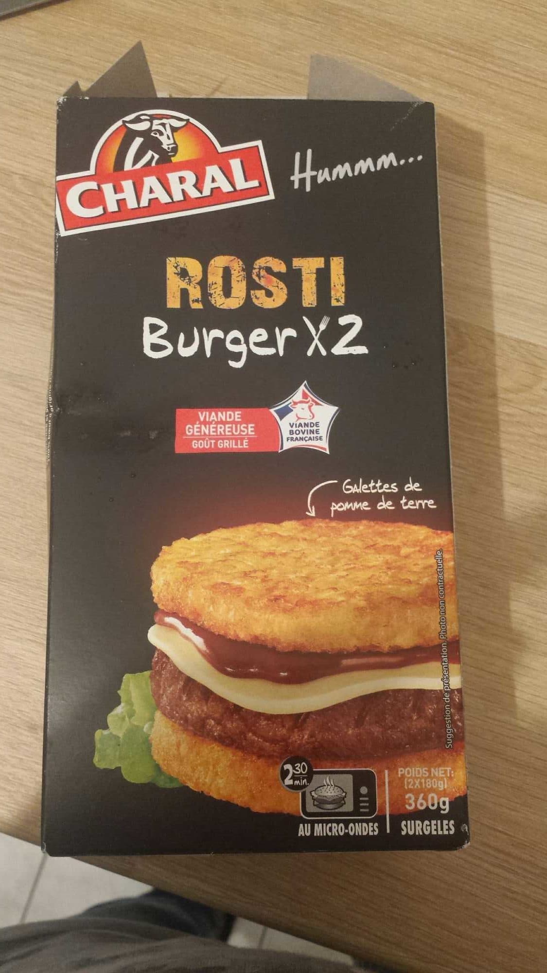 Charal Rosti burger X2 packshot