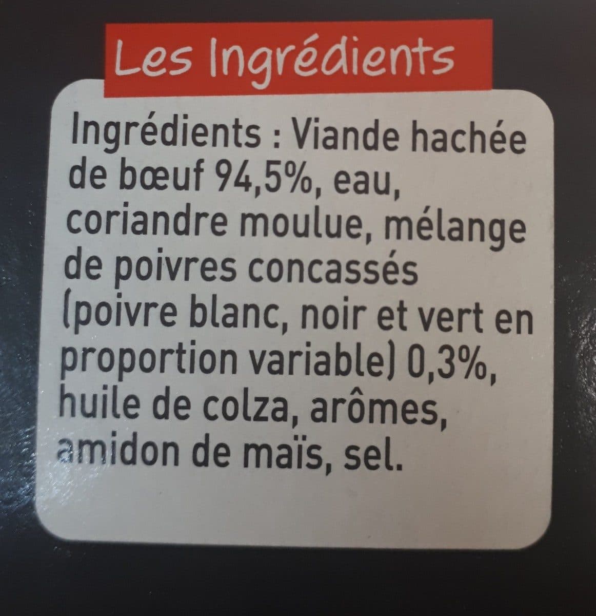 Charal Steack haché 3 poivres packshot