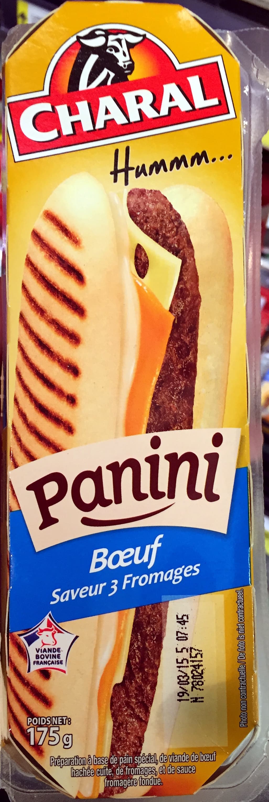 Charal Panini Boeuf saveur 3 Fromages packshot