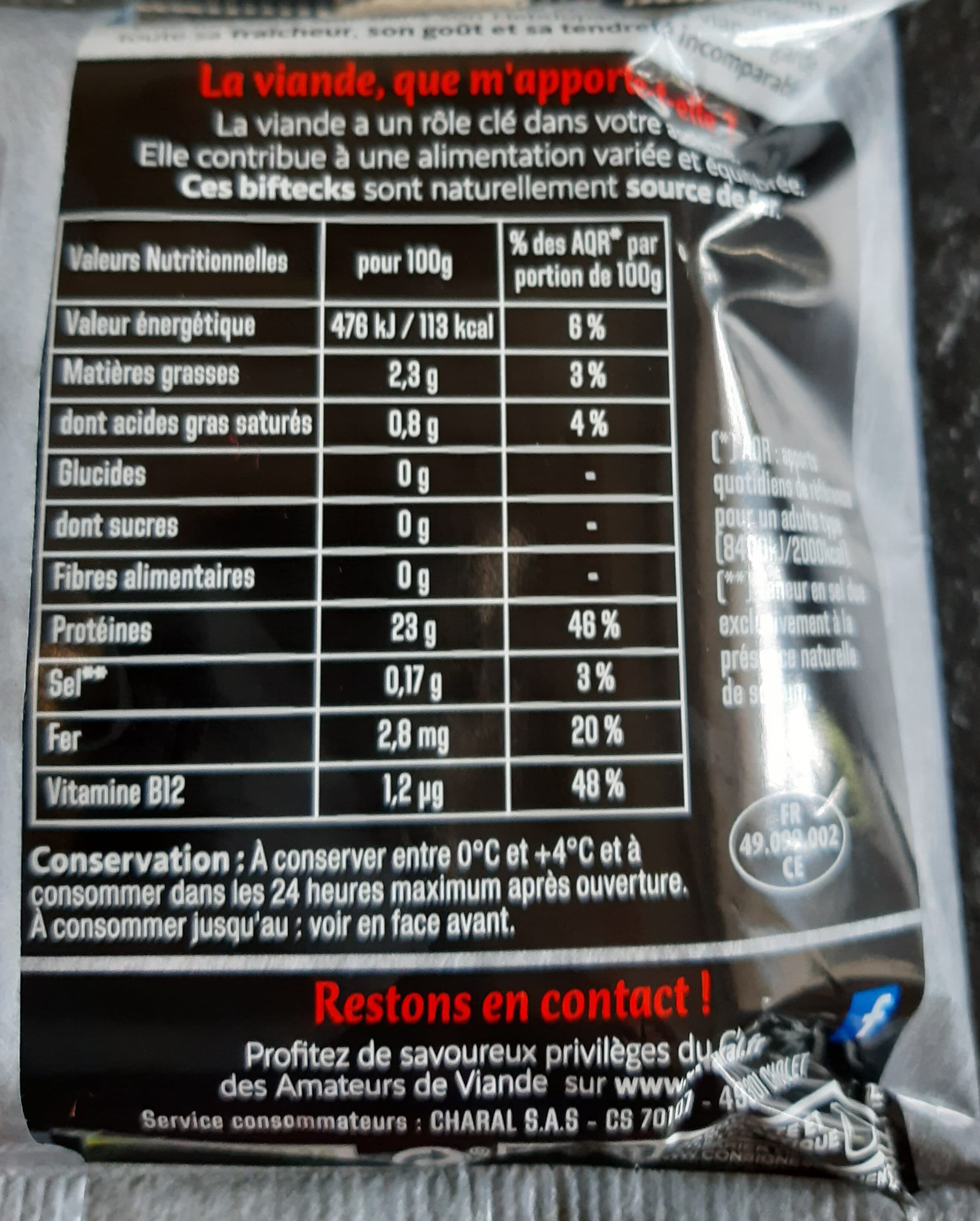Charal Biftecks packshot