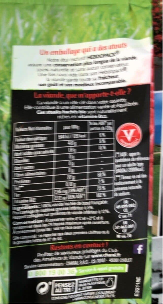 Charal Steak Haché Bio packshot