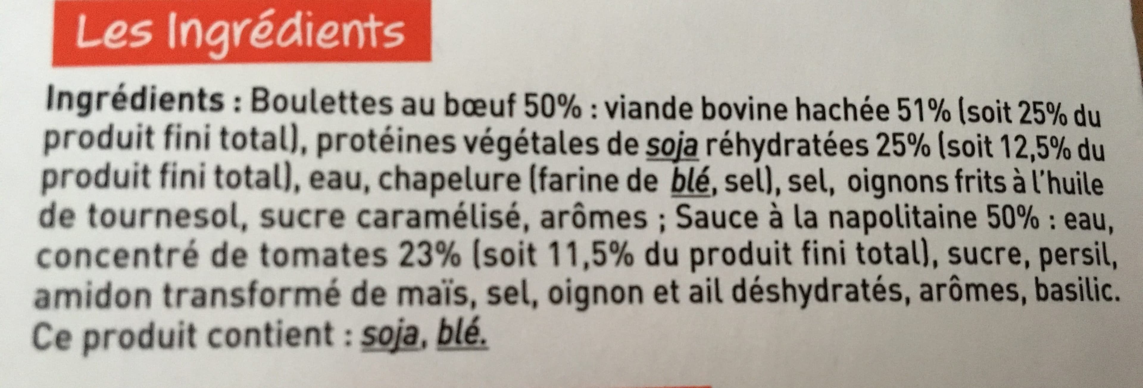 Charal Boulettes au boeuf a la napolitaine packshot