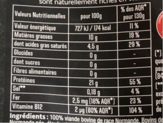 Charal L'Atelier Steaks hachés race normande les 2 steaks de 130 g packshot