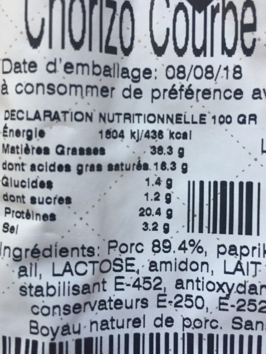 Dural Chorizo Courbe Piquant packshot