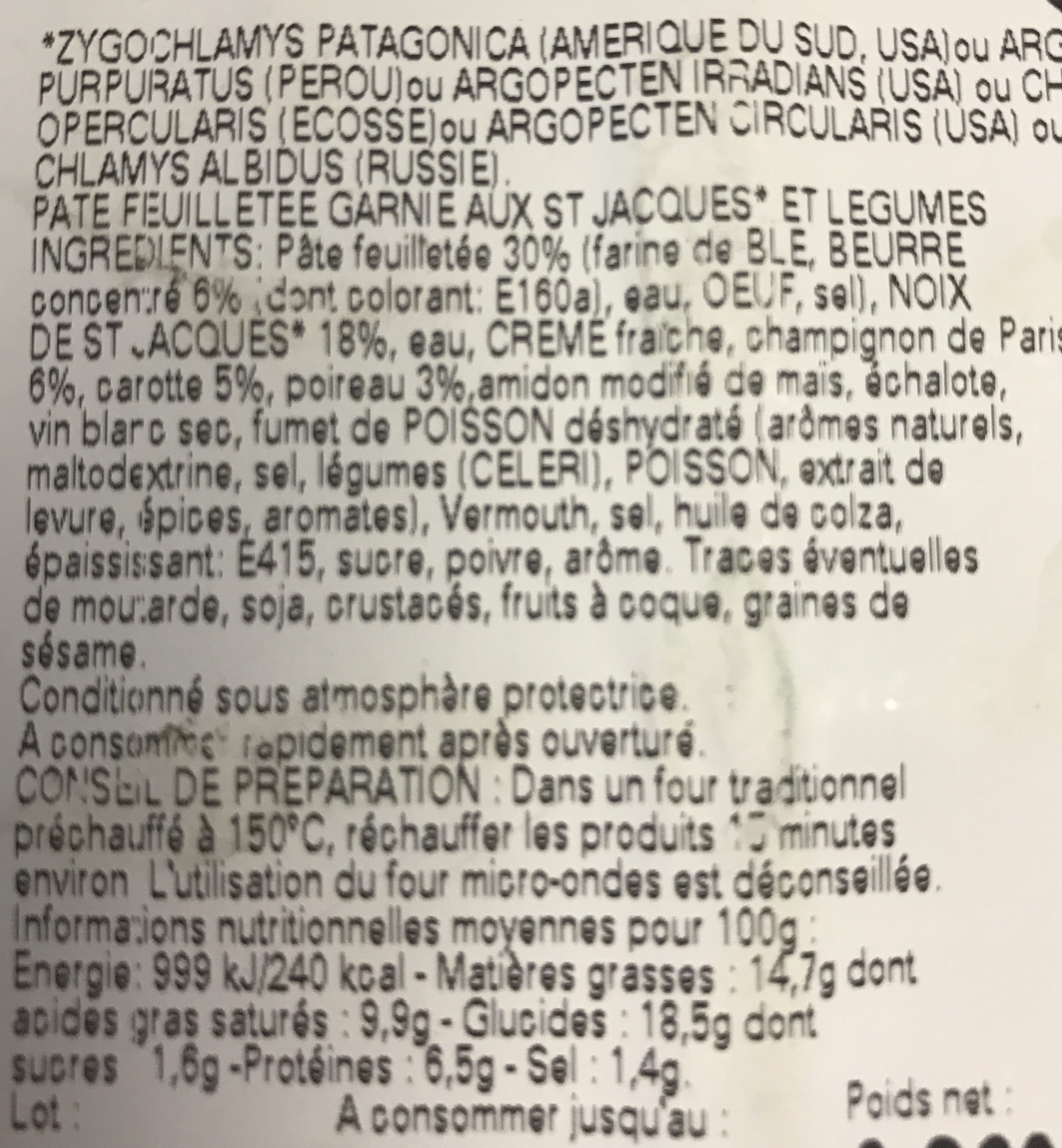 Qualité Traiteur St jacques en feuilleté packshot