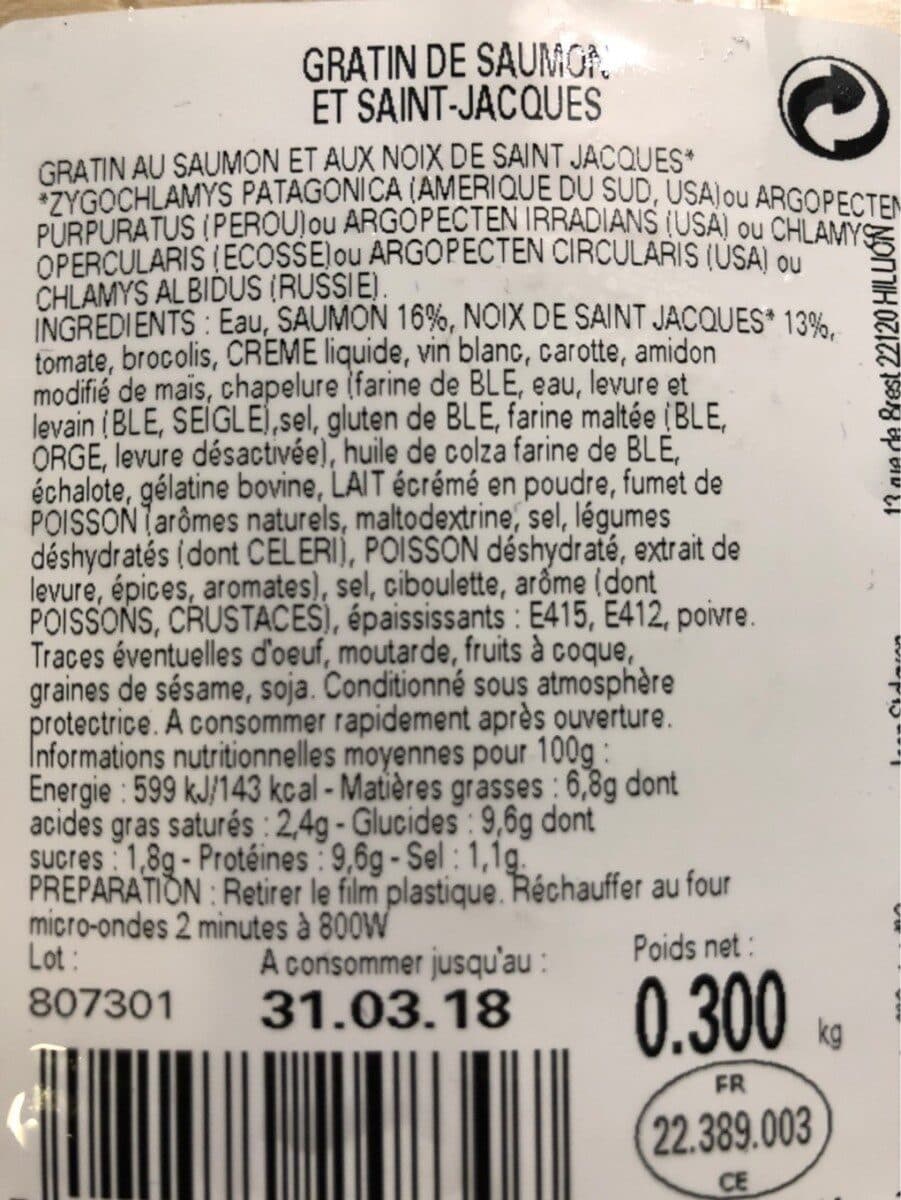Jean STALAVEN 300G Gratin Saumon Saint Jacques Stalaven packshot