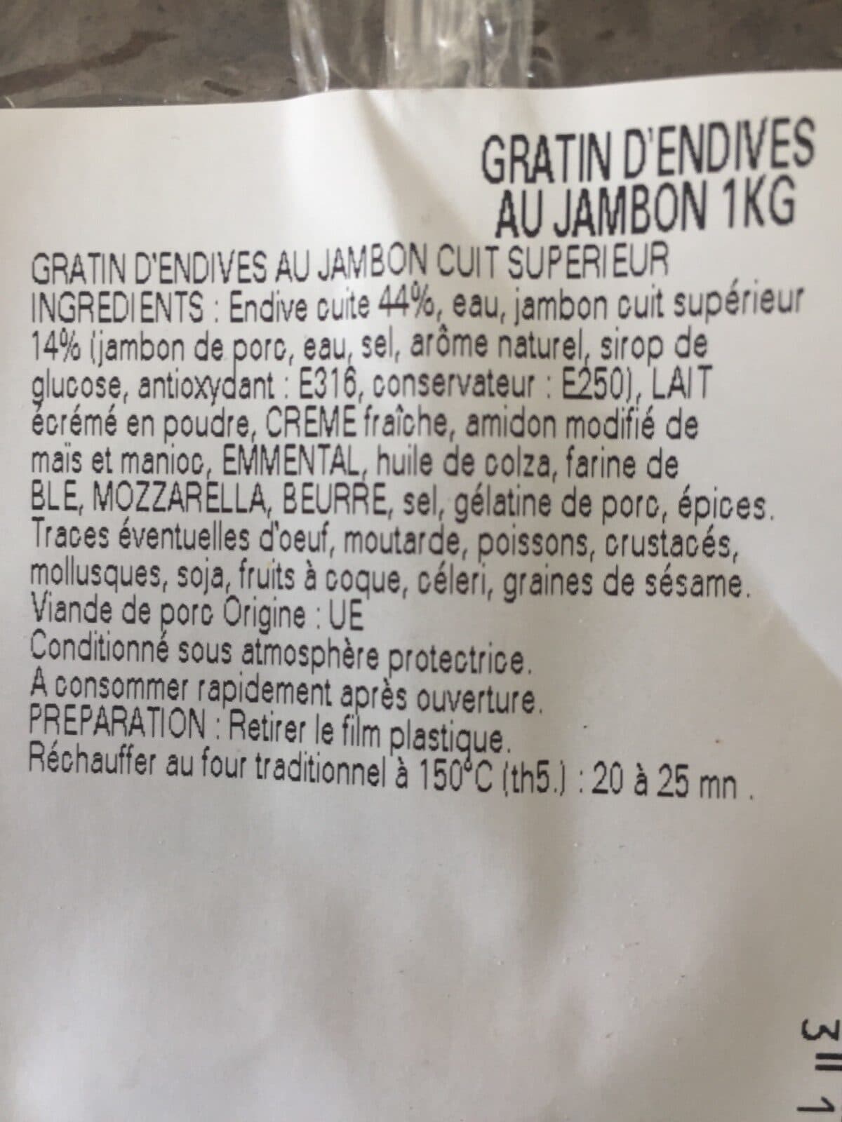 Qualité Traiteur Gratin d'endives au jambon packshot