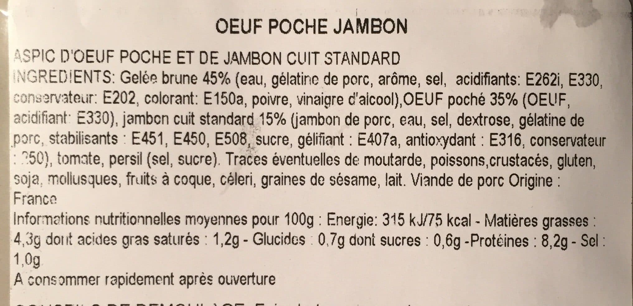 Stalaven Oeuf poche jambon packshot