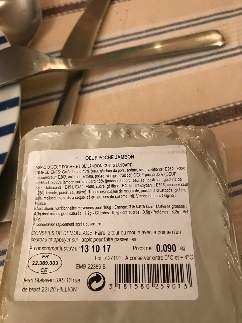 Stalaven Oeuf poche jambon packshot