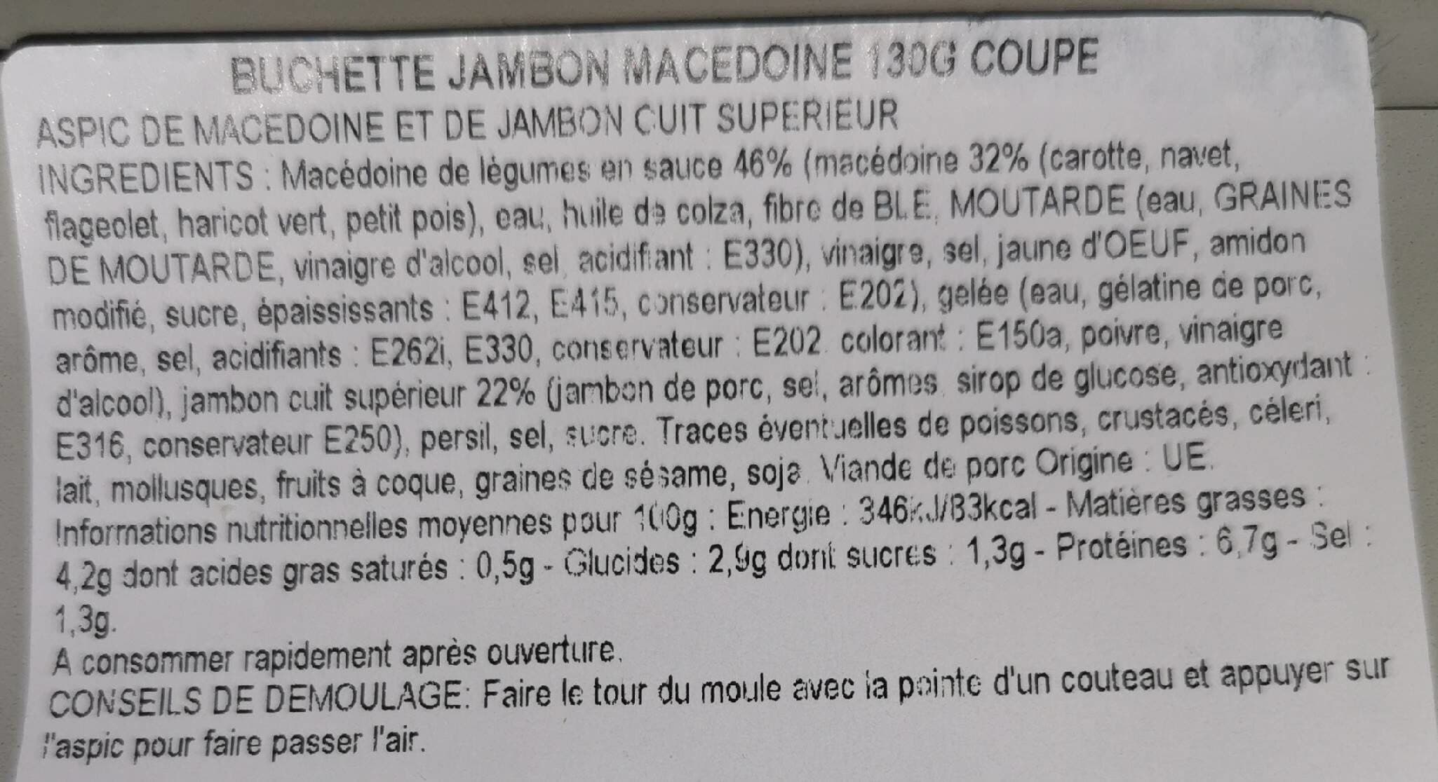 X Buchette jambon Macédoine packshot