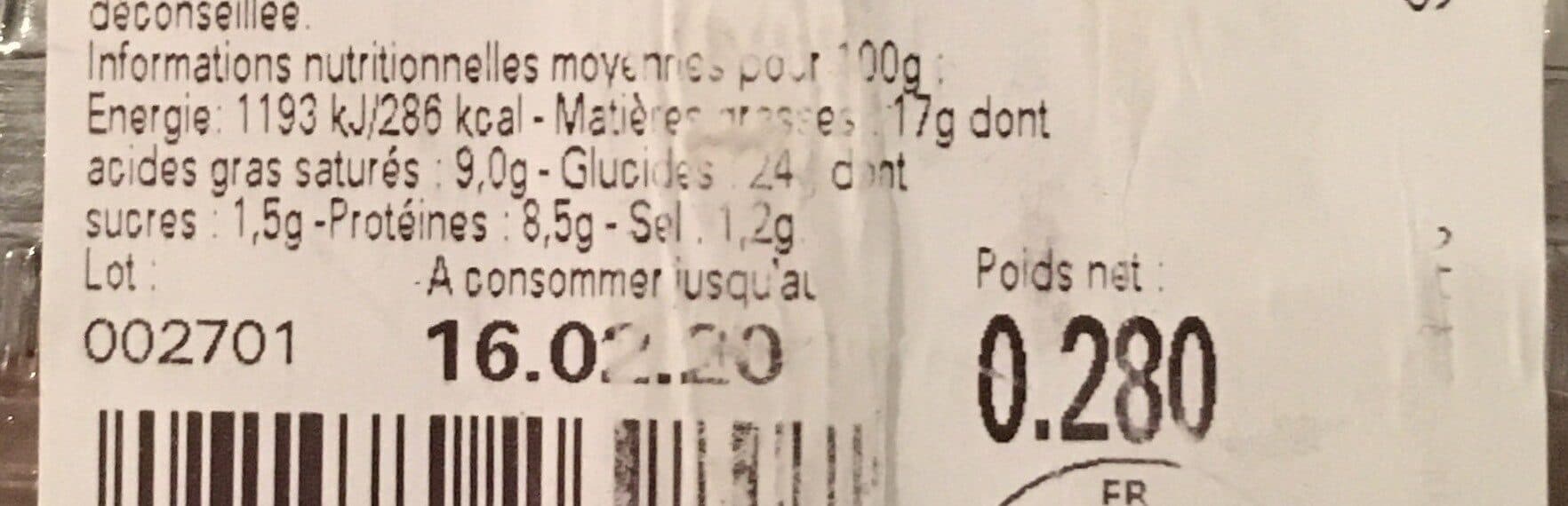 Qualité Traiteur Tarte aux deux saumons et poireaux packshot