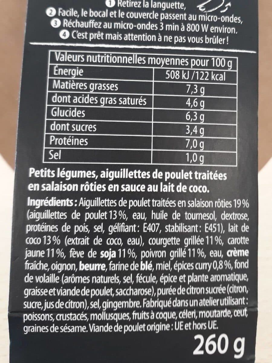 Régal Du Chef Curry de poulet au lait de coco packshot