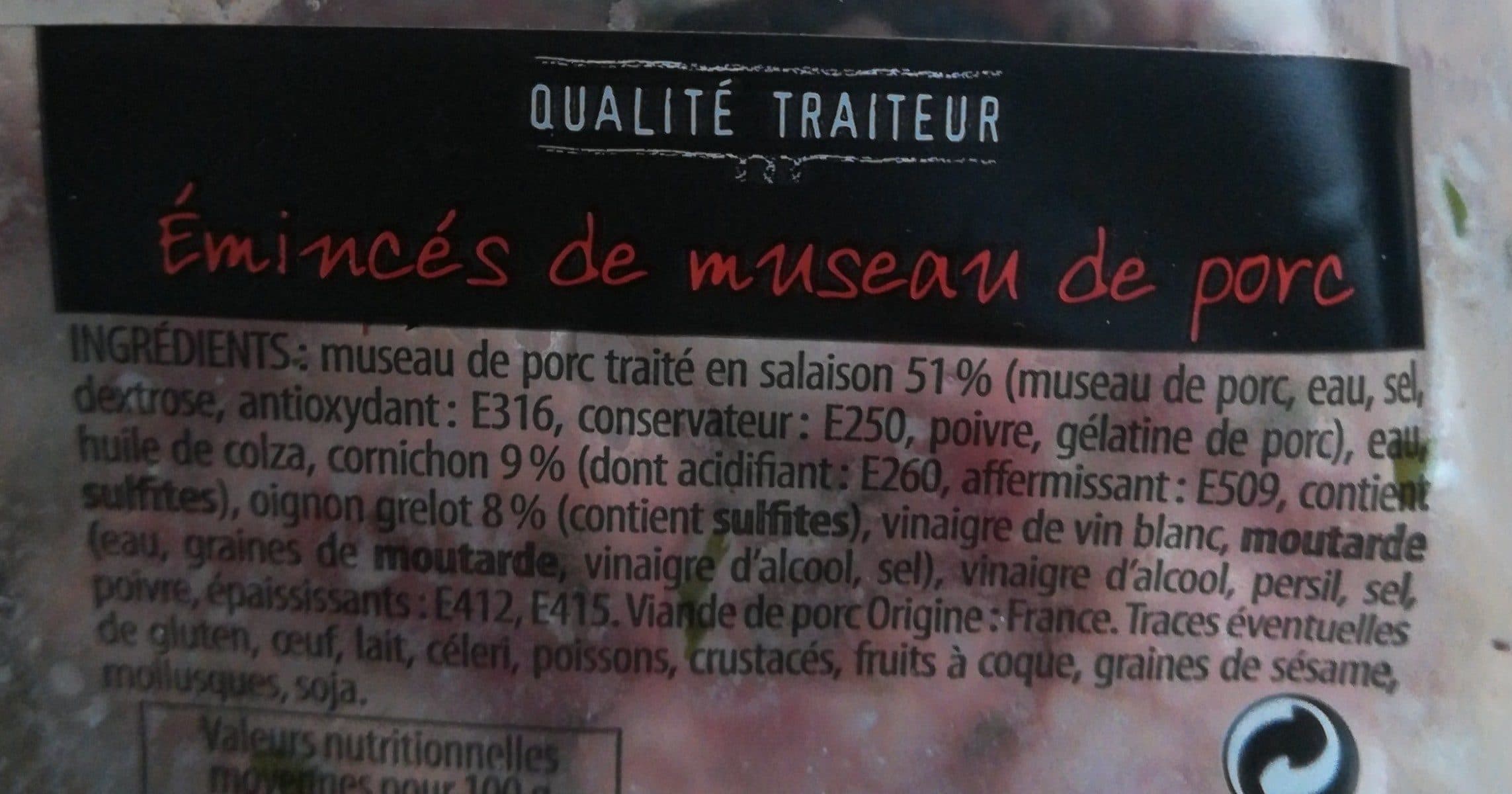 Qualité Traiteur Émincés de museau de porc a la lyonnaise packshot