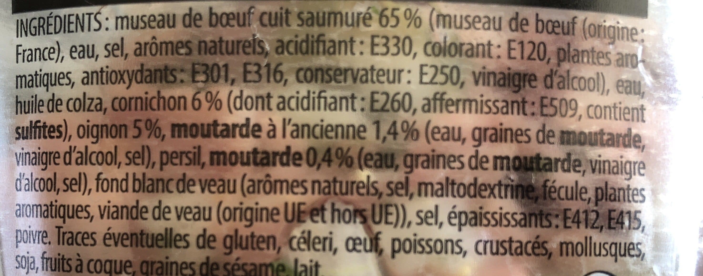 Qualite traiteur Museau de boeuf à la lyonnaise packshot