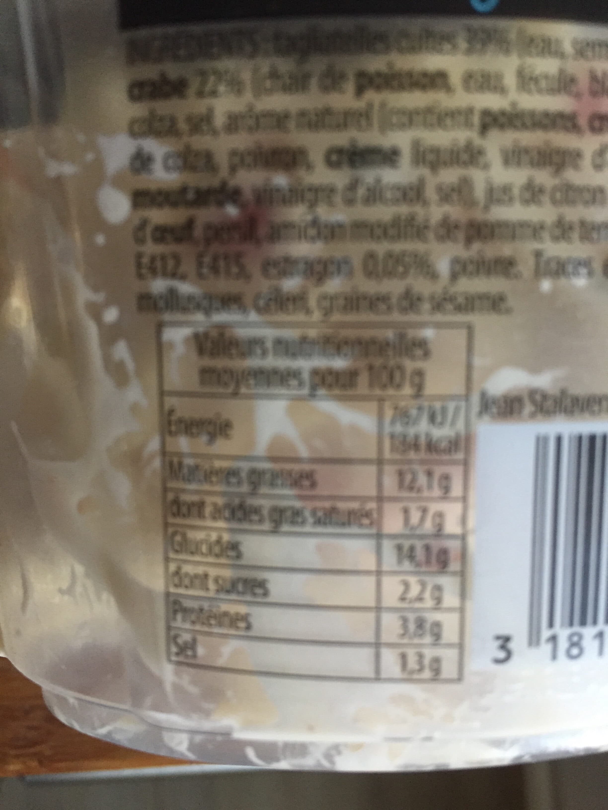 Stalaven Salade tagliatelles et surimi packshot